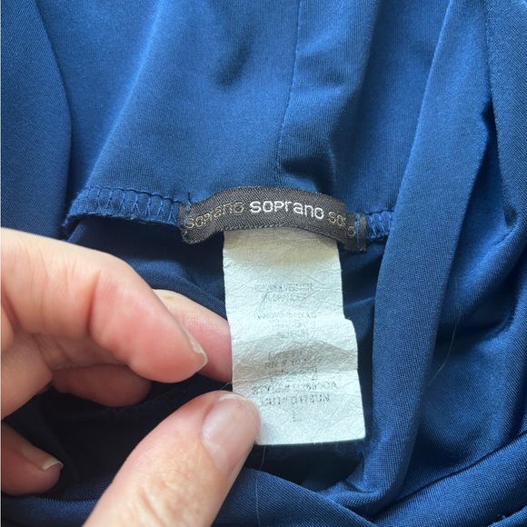 Soprano Deep Blue Pleated Midi Dress - Picture 2 of 7